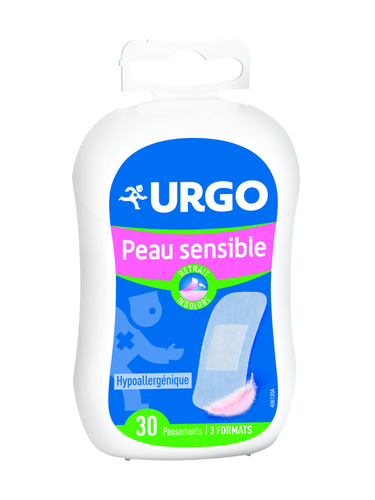 Image Urgo - Pansement Peau Sensible - Hypoallergénique Indolore au retrait  - 3 formats - 30 pansements